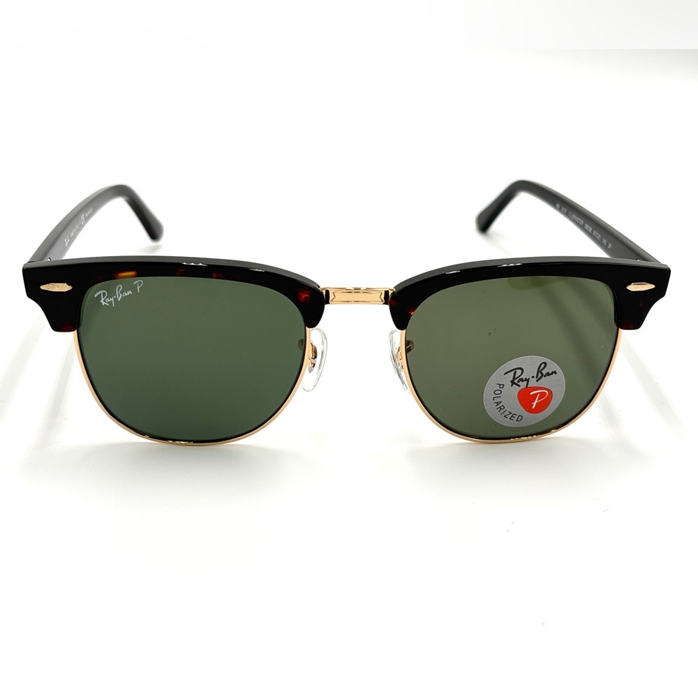 Ray-Ban Polarized Clubmaster Sunglasses Classic Hipster 990/58 Tortoise 51mm - Picture 13 of 14